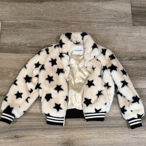 Urban Republic Kids Star Patterned Puffer Jacket - Cream & Black